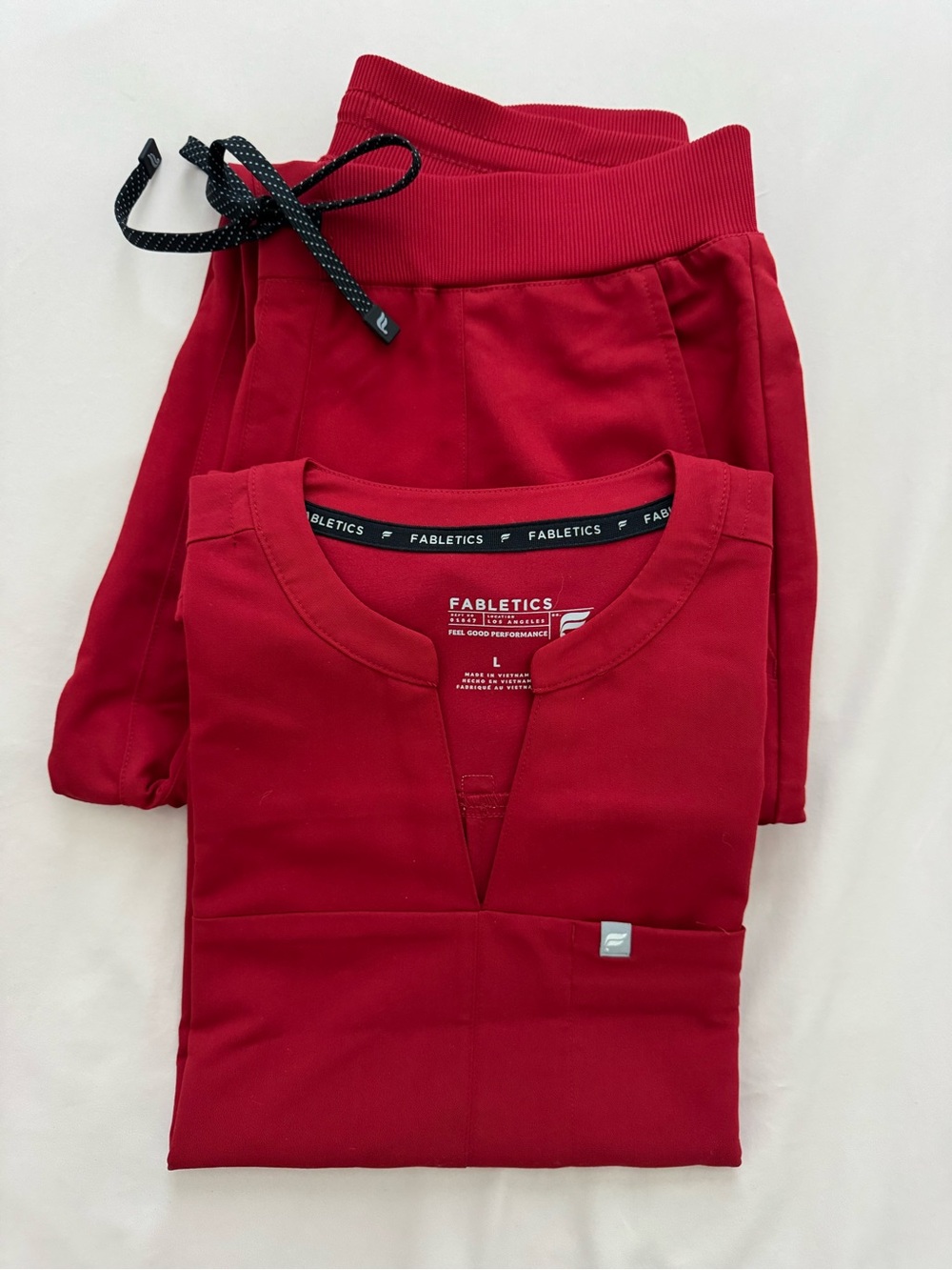 Fabletics Holly Berry Scrub Top & High Rise Joggers